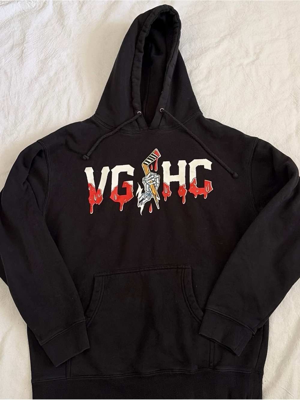 Black Violent Gentleman Hockey Club Bloody Stick Graphic Hoodie Sweatshirt